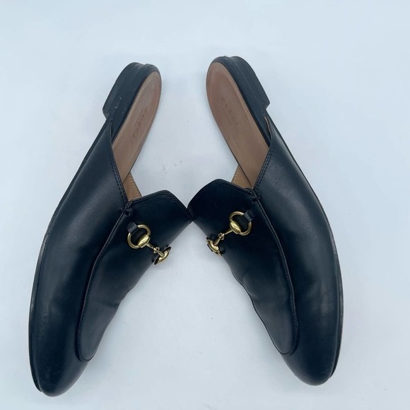 Gucci Black leather Princetown mule loafer flats with horsebit details 41 - Picture 4 of 10